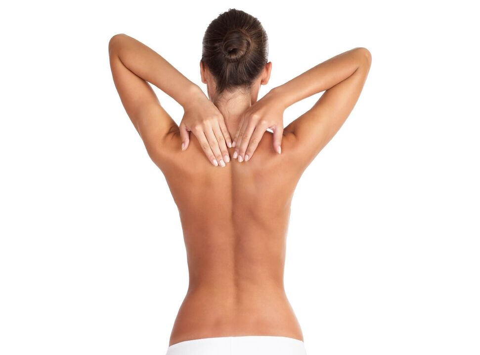 Uma menina com osteocondrose da coluna cervical