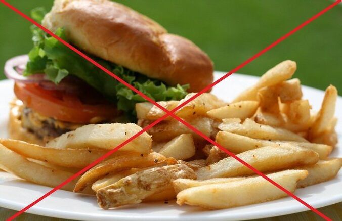 Proibição de fast food para osteocondrose da coluna vertebral